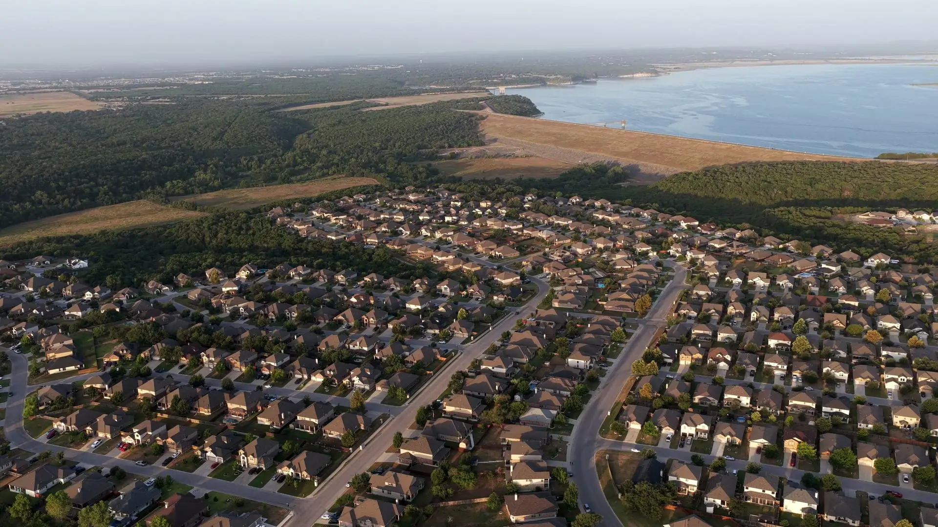 Taylor's aerial view across Three Creeks in Belton, Texas