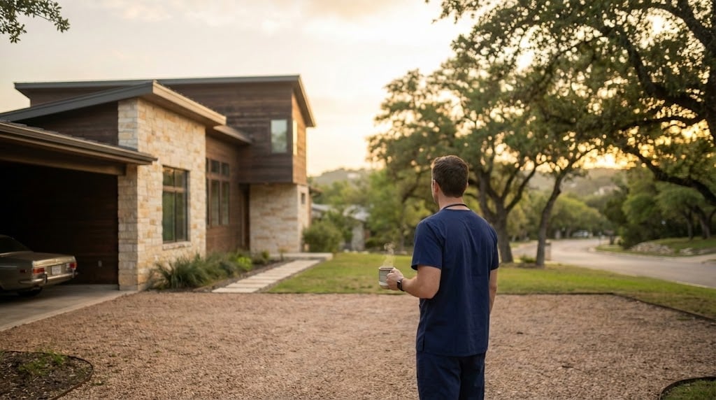 BSW nurse in front of her Temple TX home