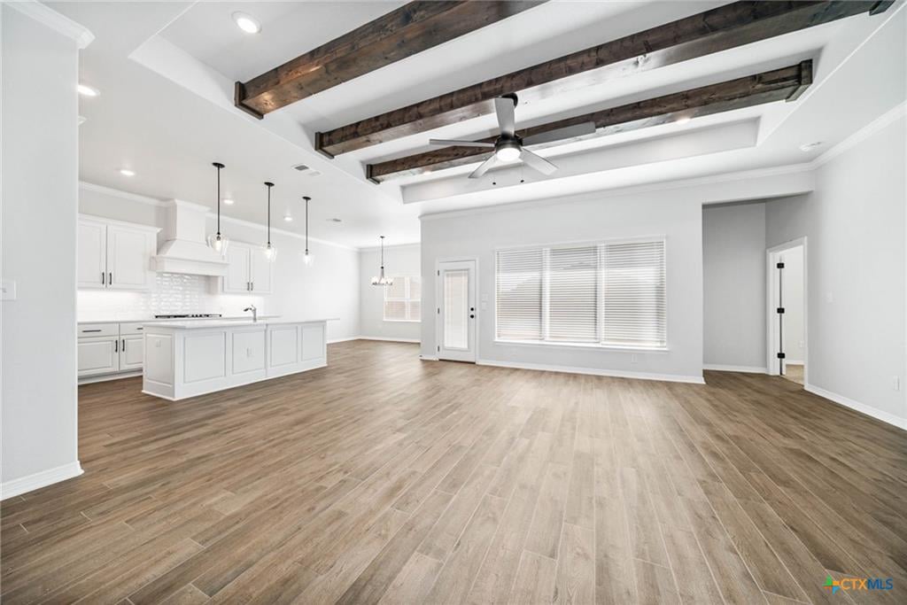 Bella Terra interior with beamed ceilings