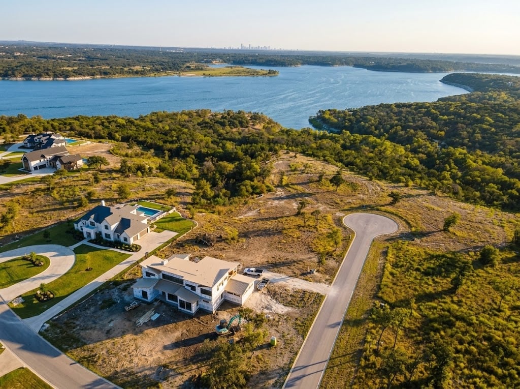 Aerial view of Belton Texas residential development and housing market