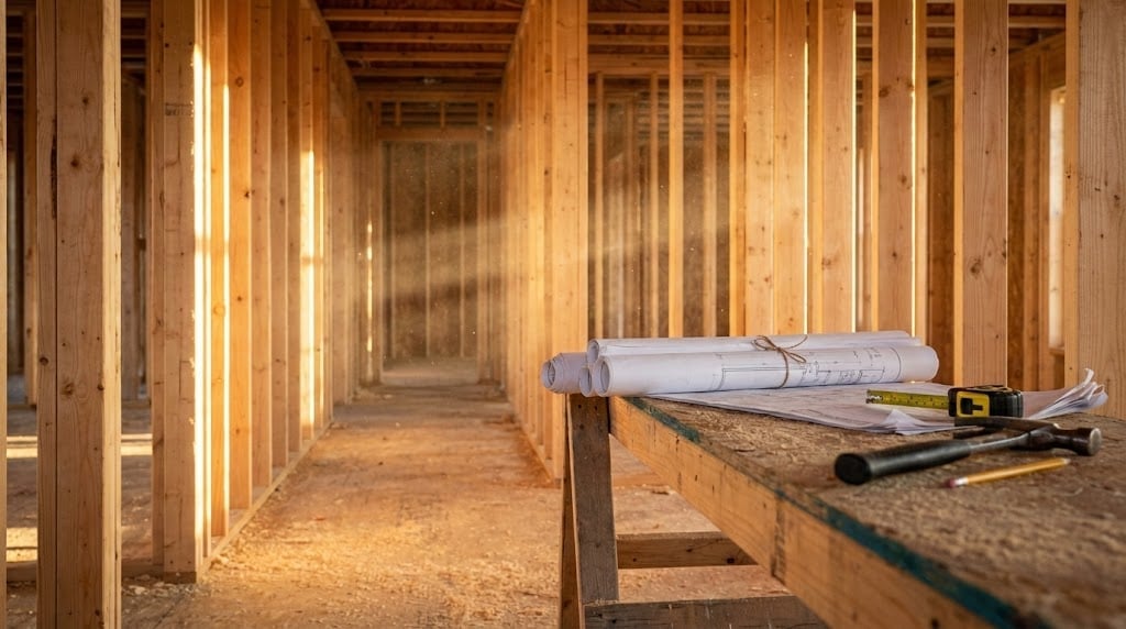 New construction home under framing in Temple TX — the pre-drywall stage where a third-party inspection matters most