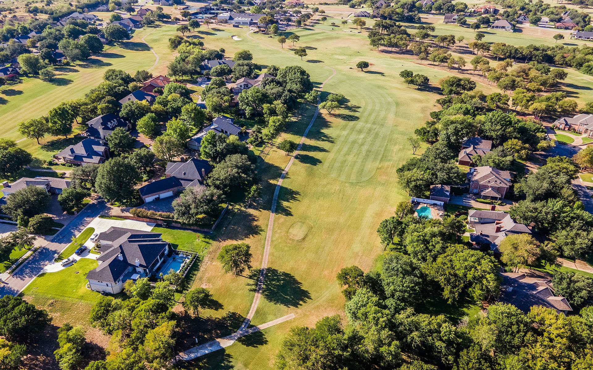 Aerial view of the Wildflower Country Club area in Temple TX