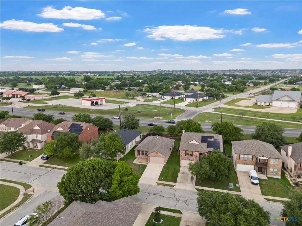 Aerial view of Sage Meadows, a Temple, TX neighborhood zoned to Belton ISD