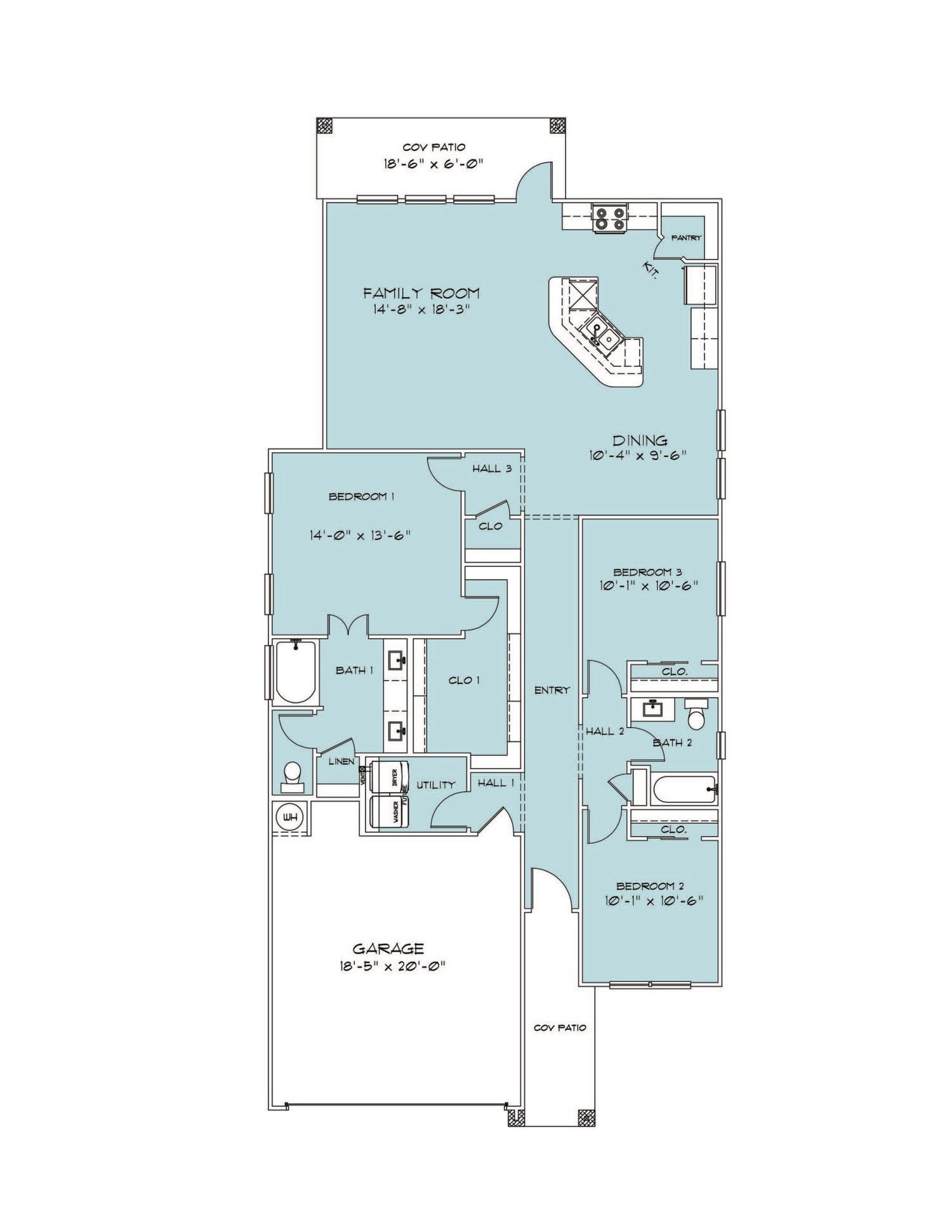 A 1950s mid-century bungalow in the Temple TX Hospital District, typical MTR rental stock