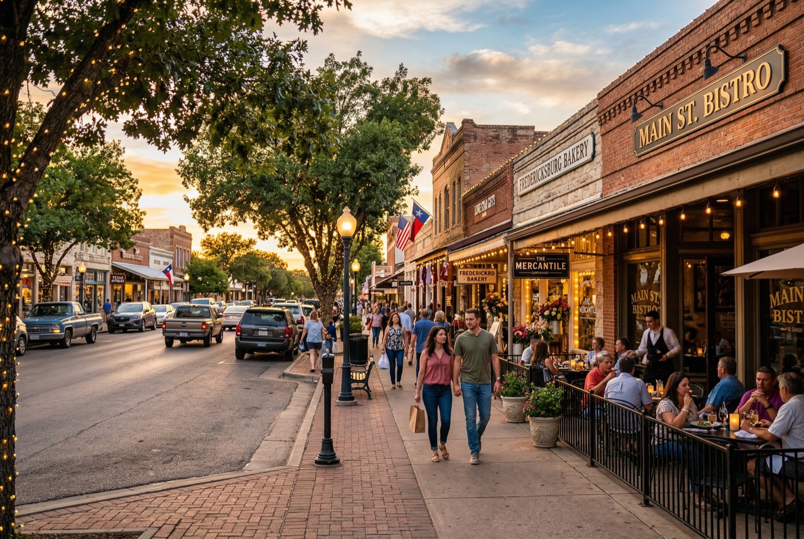 Downtown Temple TX street with storefronts