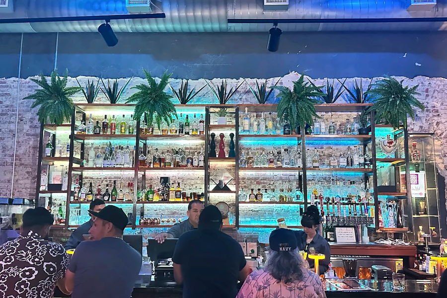 Bar and craft cocktails at Cantina 1948 in downtown Temple TX