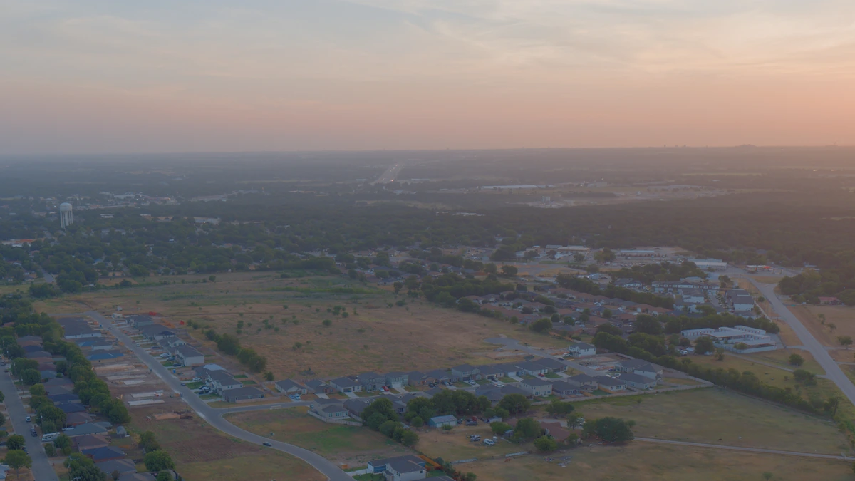Aerial view of Hidden Trails and surrounding Belton neighborhood context