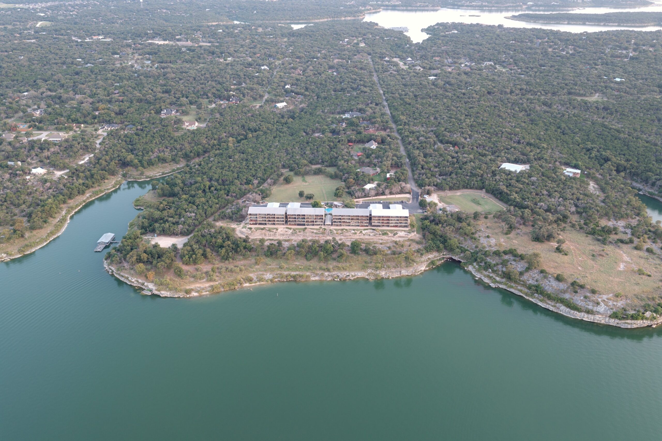 Bluff-top condos above Belton Lake near Sobrante Circle in Morgan’s Point Resort