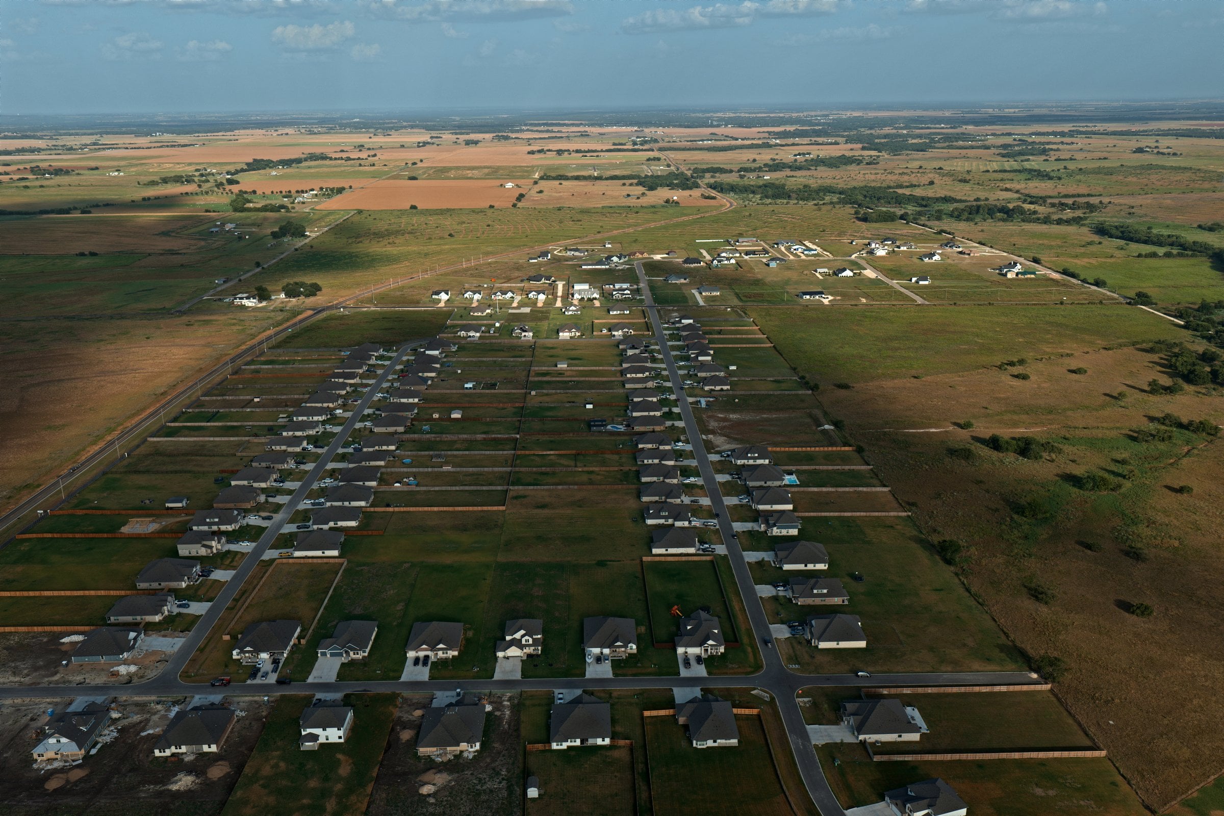 Sterling Meadows aerial with half-acre lots in Salado TX