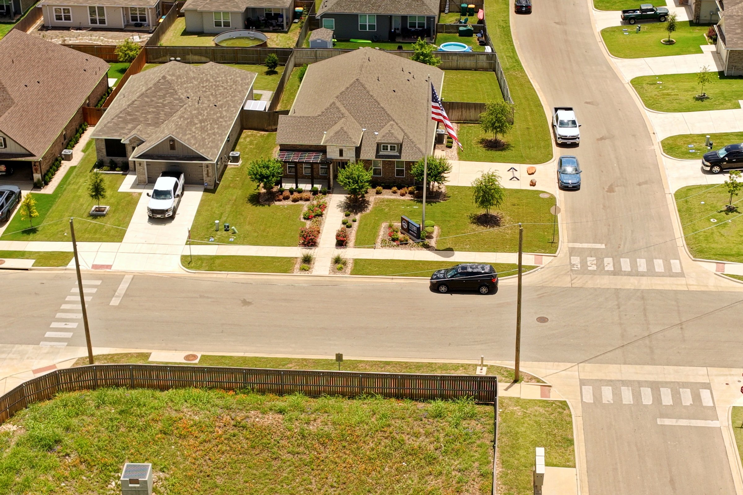 Aerial of the Ridge at Belle Meadows neighborhood in Belton, TX