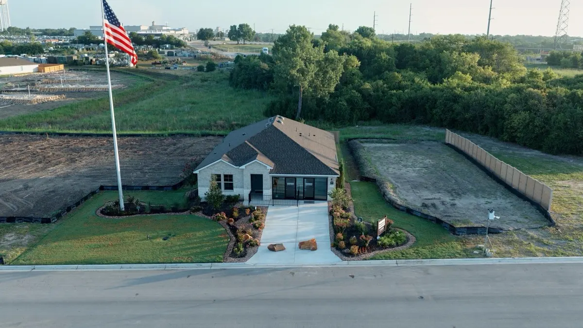 Aerial of D.R. Horton's Pecan Creek new construction community in south Temple TX near Baylor Scott & White
